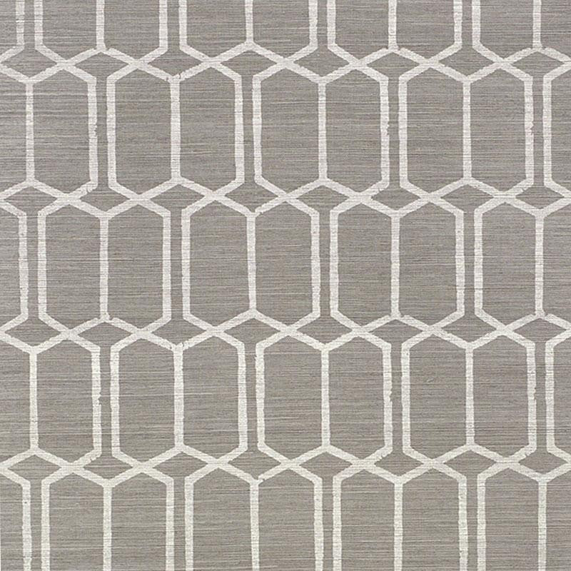 Modern Trellis Sisal Charcoal 5010101 by Schumacher Designer Wallpaper Textured Wallcoverings & Printed Grasscloths 6.75" - Swanky Fabrics -