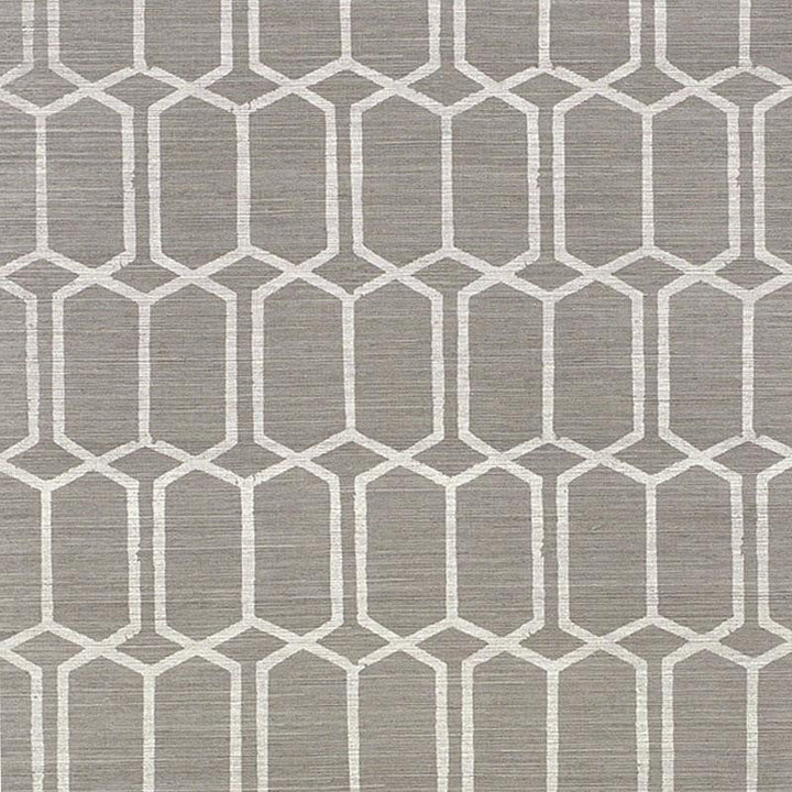 Modern Trellis Sisal Charcoal 5010101 by Schumacher Designer Wallpaper Textured Wallcoverings & Printed Grasscloths 6.75" - Swanky Fabrics -