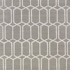 Schumacher Wallpaper Modern Trellis Sisal Charcoal 5010101