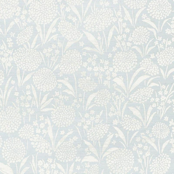 Chrysanthemum Sisal Sky 5009780 by Schumacher Designer Wallpaper Textured Wallcoverings & Printed Grasscloths 34.0" - Swanky Fabrics -