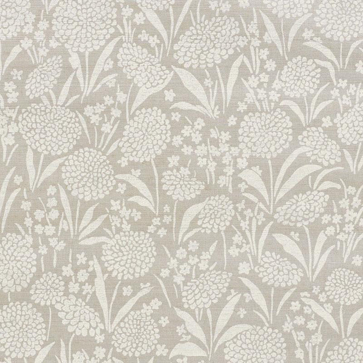 Chrysanthemum Hemp Shimmer Moonstone 5009790 by Schumacher Designer Wallpaper Textured Wallcoverings & Printed Grasscloths 34.0" - Swanky Fabrics -