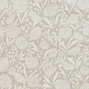 Schumacher Wallpaper Chrysanthemum Hemp Shimmer Moonstone 5009790