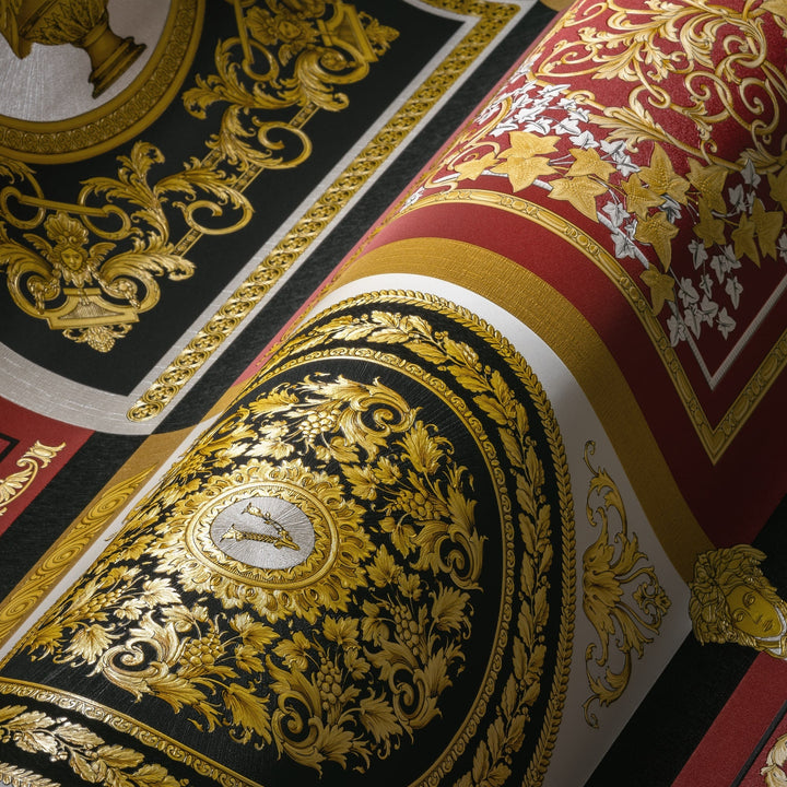 Reverie Crimson 387046X by Versace Designer Wallpaper