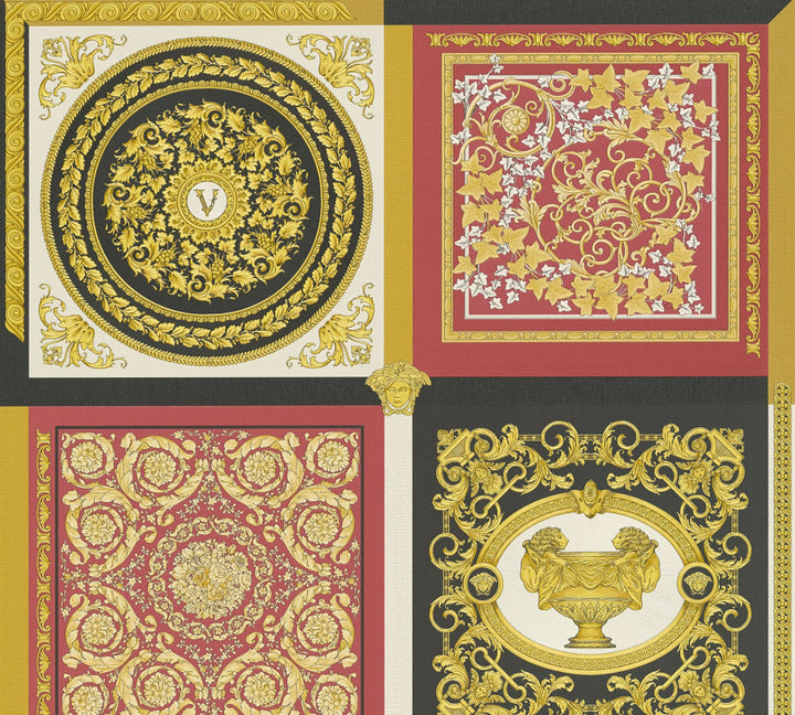 Reverie Crimson 387046X by Versace Designer Wallpaper