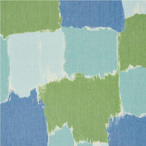 Schumacher Fabric Colorblock Ikat Aqua 178470