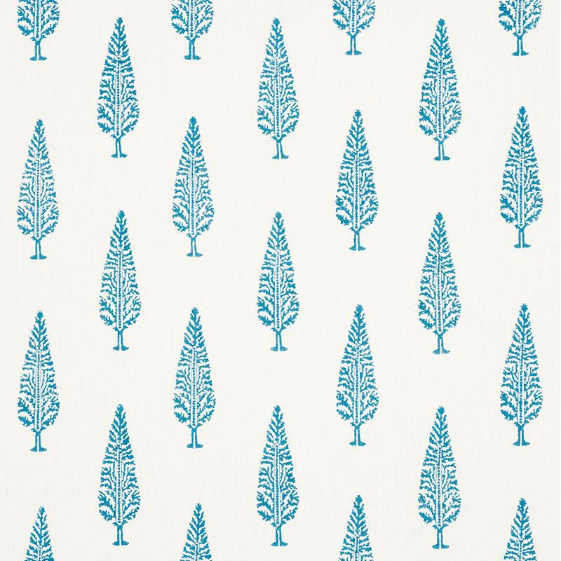Juniper Block Print Blue 178510 by Schumacher Designer Fabric Palampore 8.75" - Swanky Fabrics -