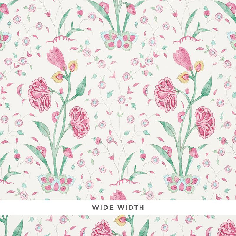 Khilana Floral Pink 5009953 by Schumacher Designer Wallpaper Palampore 13.5" - Swanky Fabrics -