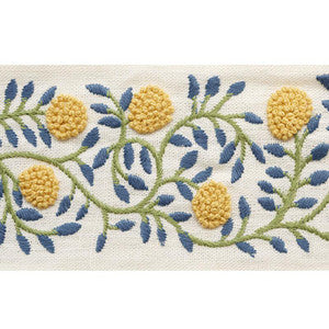 Schumacher Trim Ashoka Tape Citron & Blue 76292