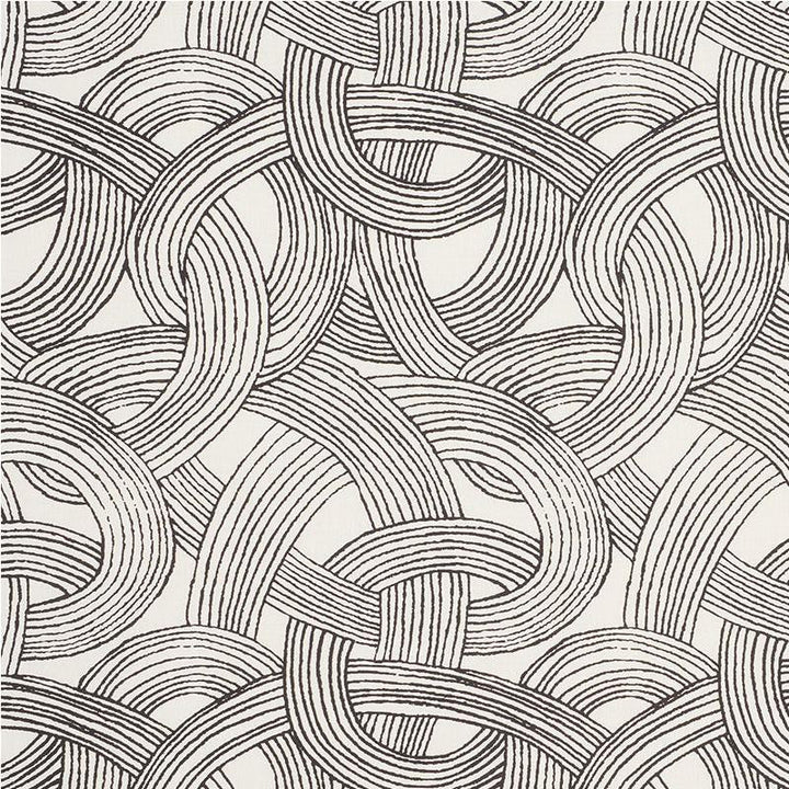 Freeform Black 178711 by Schumacher Designer Fabric Freehand 17.88" - Swanky Fabrics -
