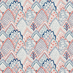 Schumacher Fabric Albizia Embroidery Delft & Rose 76310