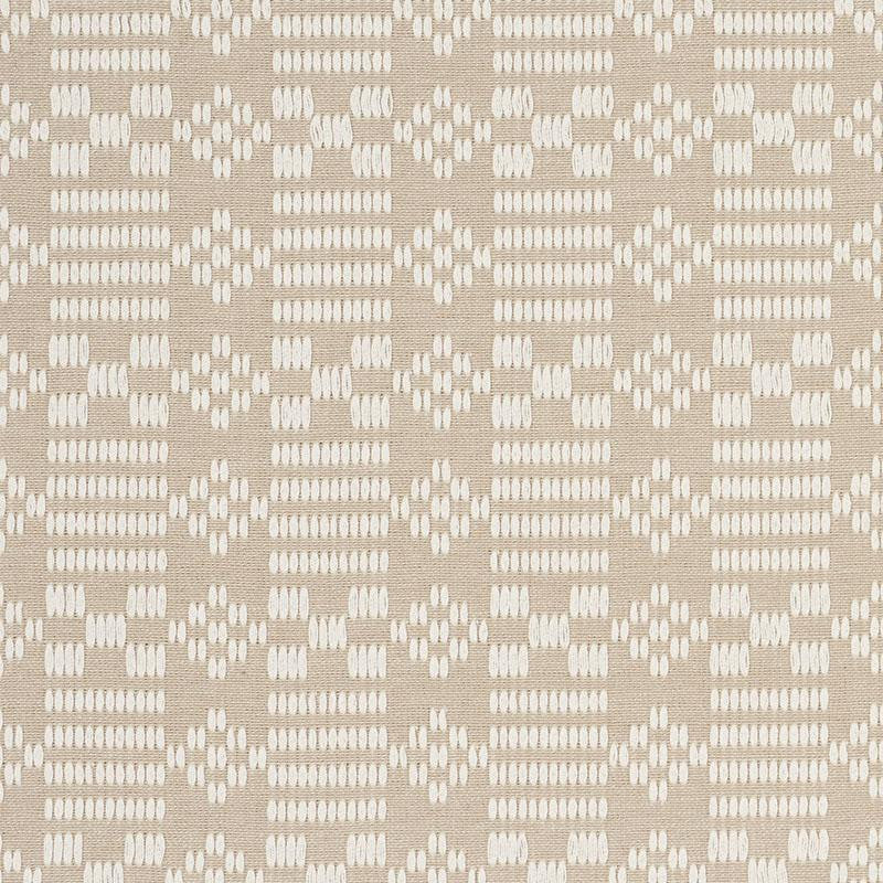 Wilson Embroidery Sand 76792 by Schumacher Designer Fabric Folk Art 2.88" - Swanky Fabrics -