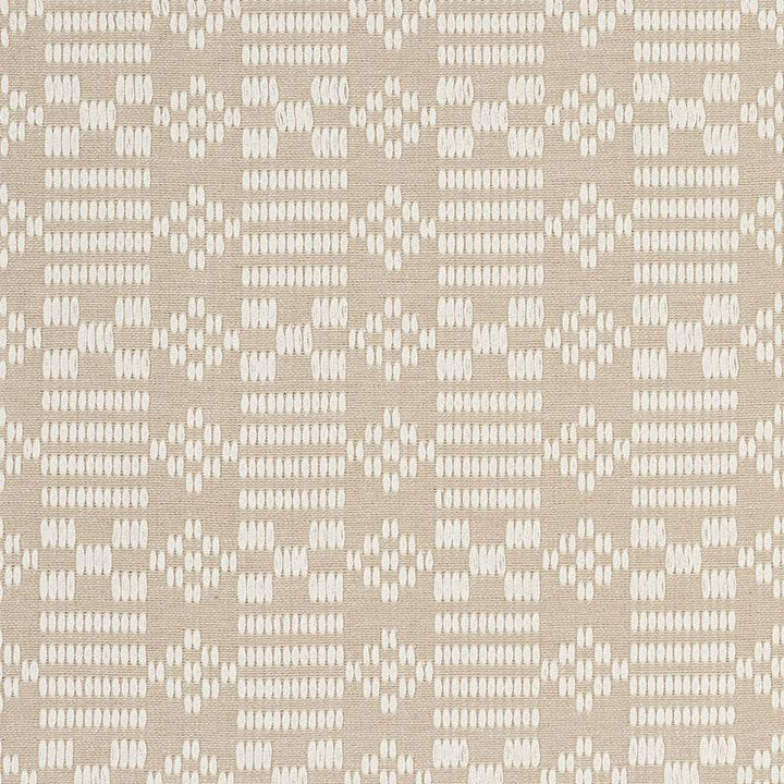 Wilson Embroidery Sand 76792 by Schumacher Designer Fabric Folk Art 2.88" - Swanky Fabrics -