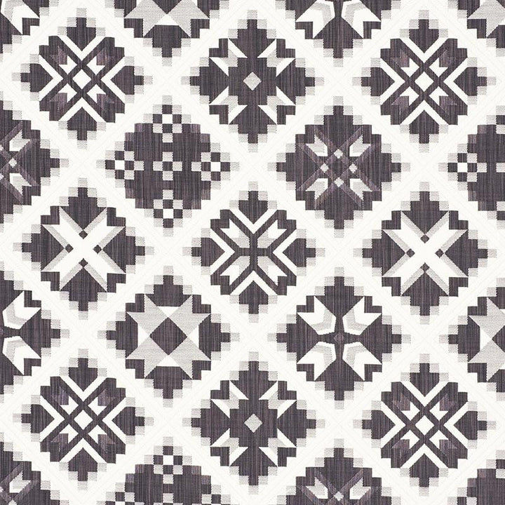 Tristan Patchwork Charcoal 76761 by Schumacher Designer Fabric New Americana - Swanky Fabrics -