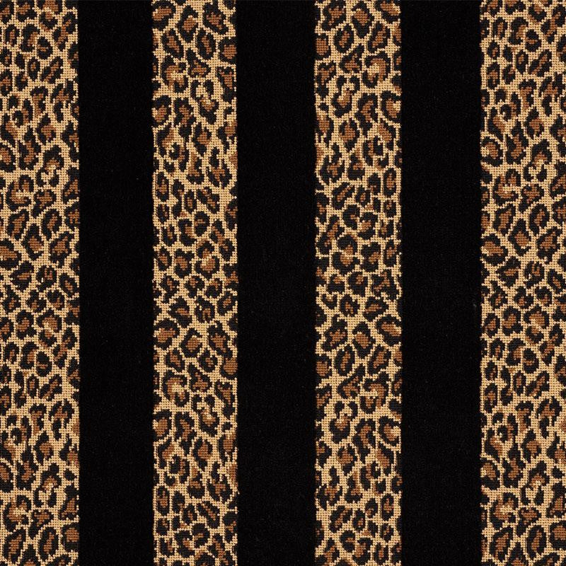 Guepard Stripe Velvet Black 77142 by Schumacher Designer Fabric Timothy Corrigan 13.5" - Swanky Fabrics -