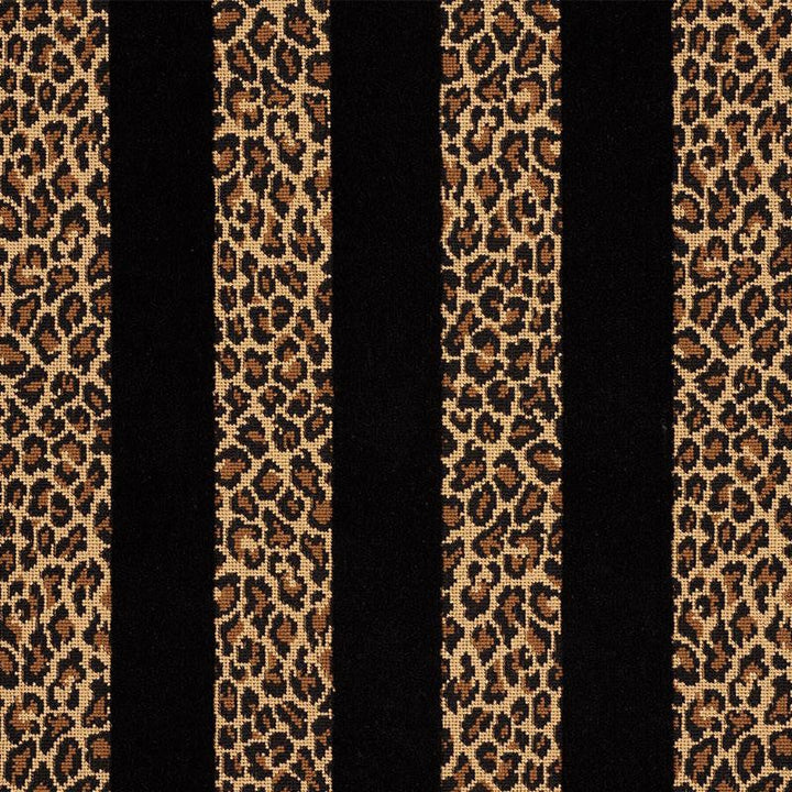 Guepard Stripe Velvet Black 77142 by Schumacher Designer Fabric Timothy Corrigan 13.5" - Swanky Fabrics -