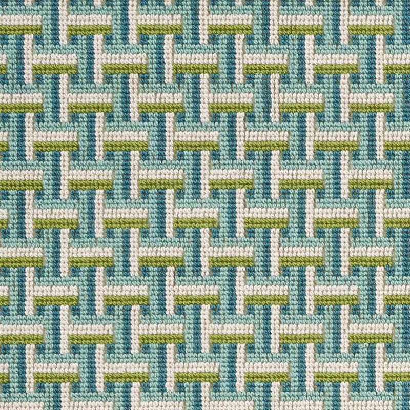 Saxon Pingl Peacock 76970 by Schumacher Designer Fabric Classic Wovens 1.12" - Swanky Fabrics -