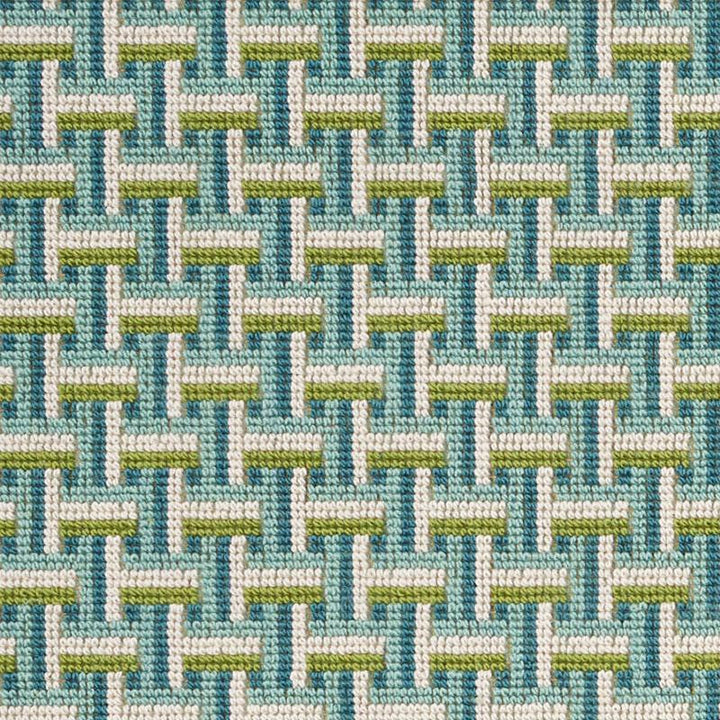 Saxon Pingl Peacock 76970 by Schumacher Designer Fabric Classic Wovens 1.12" - Swanky Fabrics -