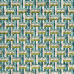 Schumacher Fabric Saxon Pingl Peacock 76970