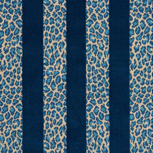 Schumacher Fabric Guepard Stripe Velvet Mediterranean 77140