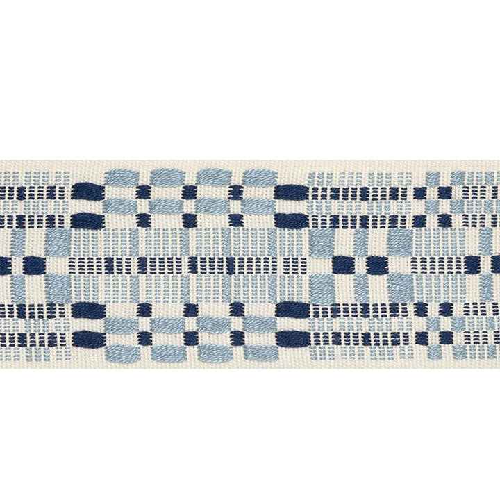 Brimfield Tape Blues 76950 by Schumacher Designer Trim Folk Art 7.25" - Swanky Fabrics -