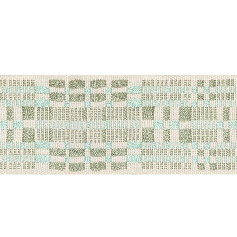Brimfield Tape Sage 76952 by Schumacher Designer Trim Folk Art 7.25" - Swanky Fabrics -