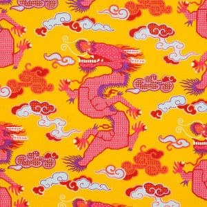 Schumacher Fabric Magical Ming Dragon Yellow 178591