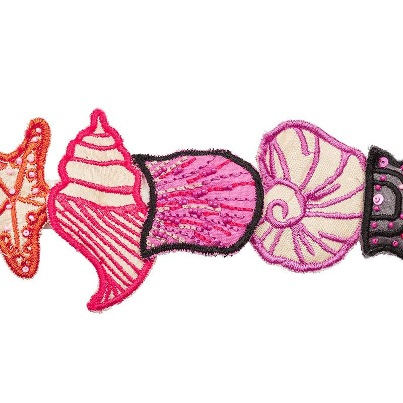 Sea Treasures Tape Pink 77261 by Schumacher Designer Trim Johnson Hartig - Swanky Fabrics -