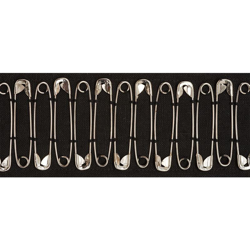 Punk Rock Mix Tape Black 77270 by Schumacher Designer Trim Johnson Hartig - Swanky Fabrics -