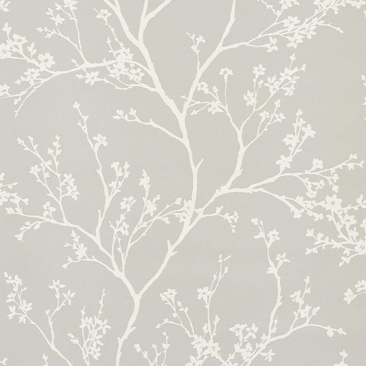 Twiggy Vinyl Soft Grey 5010152 by Schumacher Designer Wallpaper Silver Lining Performance Wallcoverings 27.0" - Swanky Fabrics -