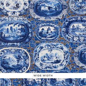 Schumacher Wallpaper Plates & Platters Blue 5010410