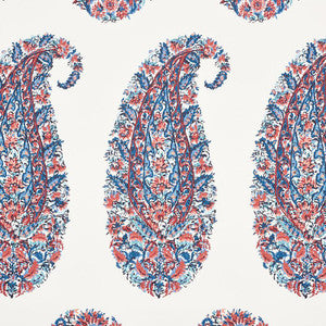 Schumacher Wallpaper Shirala Paisley Delft & Rose 5009970