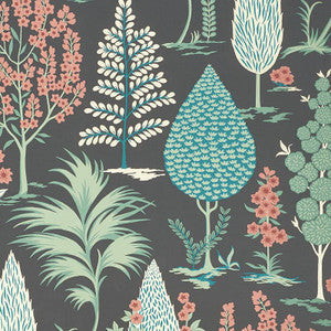 Schumacher Wallpaper Pandora Onyx & Jade 5009961