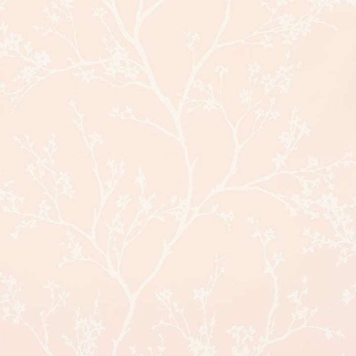 Twiggy Vinyl Blush 5010151 by Schumacher Designer Wallpaper Silver Lining Performance Wallcoverings 27.0" - Swanky Fabrics -