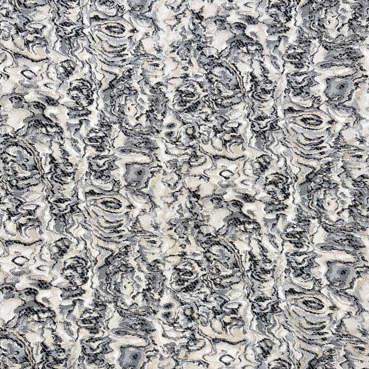 Le Krisel Black by Europatex Designer Fabric Le Krisel 100% Polyester 15.00" H, 7.00" V 118.00 inches - Swanky Fabrics -