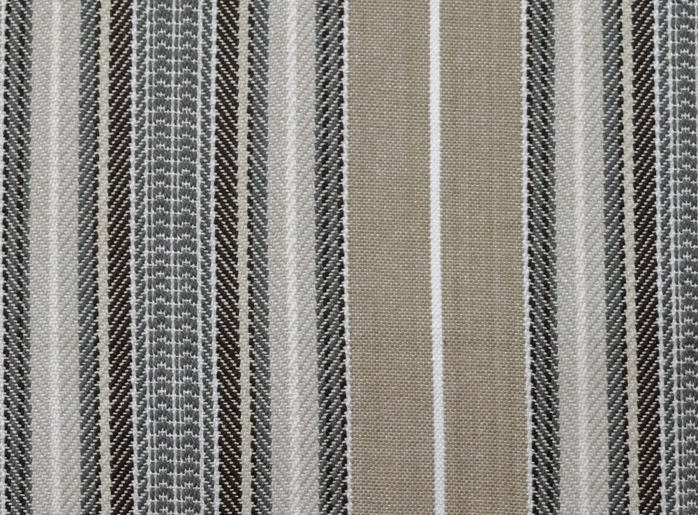 Montana Stripe Oatmeal by Roth & Tompkins Fabric - 100% Cotton - India - 15,001-30,000 double rubs - H: 6.5" - 54" - Fabric Carolina -