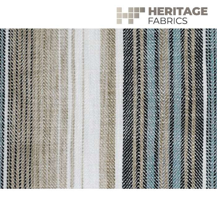 Sonoma Stripe Lake by Heritage Designer Fabric - 100% Polyester India 33,000 Horizontal: 13.5" and Vertical: N/A 54" - Swanky Fabrics -