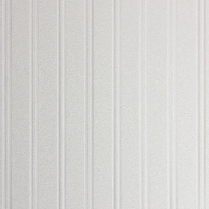 Murph White Beadboard Paintable Wallpaper by Brewster Designer PaintWorks Covers about 57.5 square feet 20.9-in by 33-ft long roll Prepasted 0 - Swanky Fabrics -