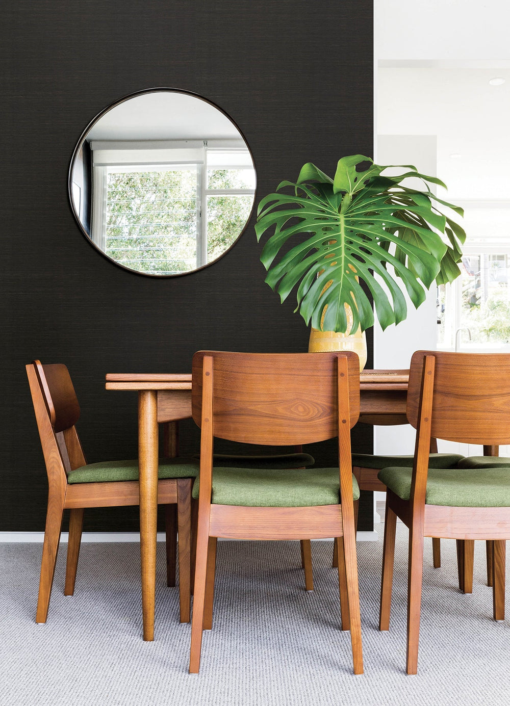Colcord Black Sisal Grasscloth Wallpaper by A-Street Prints Designer