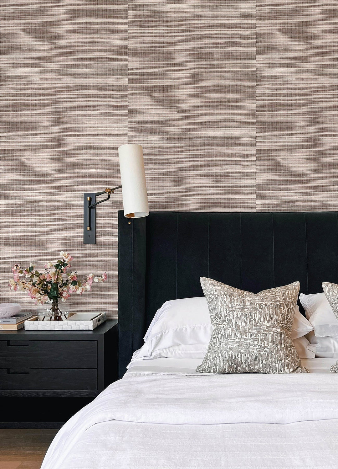 Kenter Burgundy Sisal Grasscloth Wallpaper by A-Street Prints Designer