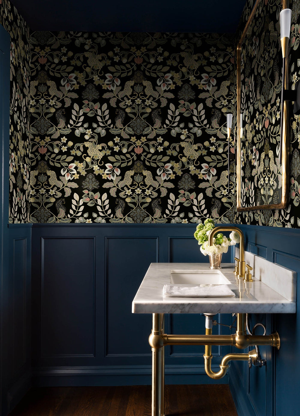 Getty Black Jungle Damask Wallpaper by A-Street Prints Designer