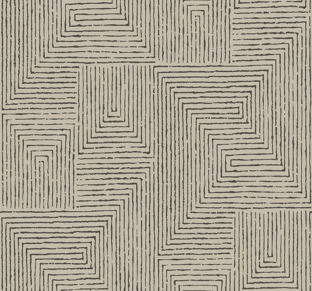 Mortenson Taupe Geometric Wallpaper by A-Street Prints Designer