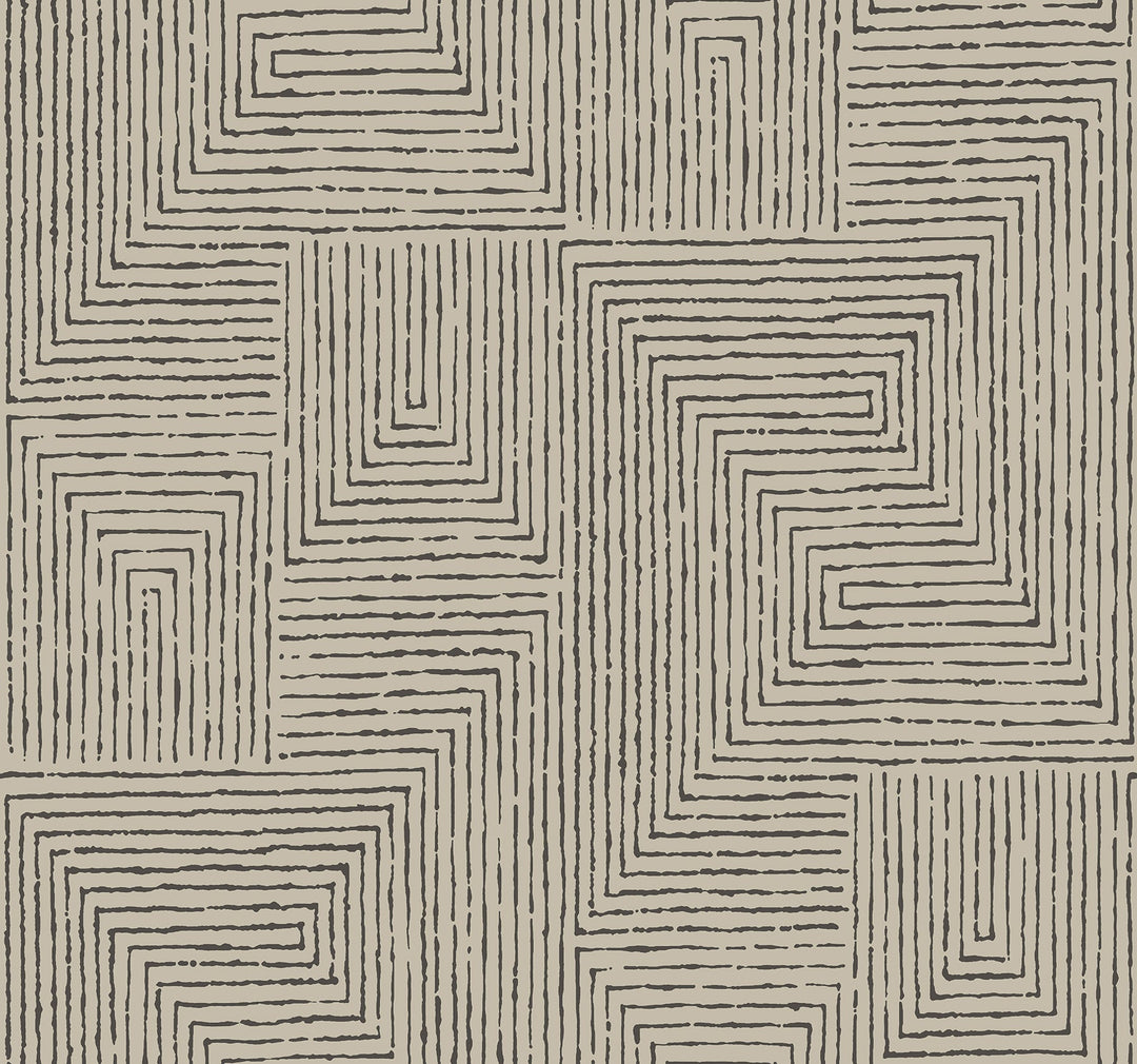 Mortenson Taupe Geometric Wallpaper by A-Street Prints Designer