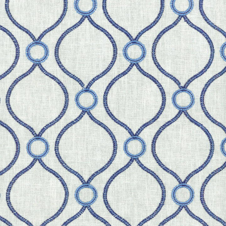 Curveball Emb Porcelain 404152 by PKL Studio Designer Fabric CLASSIC COLLECTIVE BASE:70% Polyester 30% Cotton EMBROID:100% Polyester INDIA Wyzenbeek 7,000 Horizontal: 4.50" and Vertical: 4.50" 58" - Swanky Fabrics -