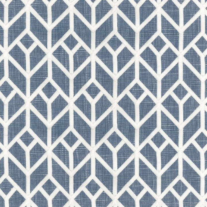 Key Element Emb Marine 405533 by PKL Studio Designer Fabric - Base: 69% 17%Cotton 14%Rayon Emb: 100%Cotton India 51000 Horizontal: 3 and Vertical: 6 56" Base 54" Emb - Swanky Fabrics -