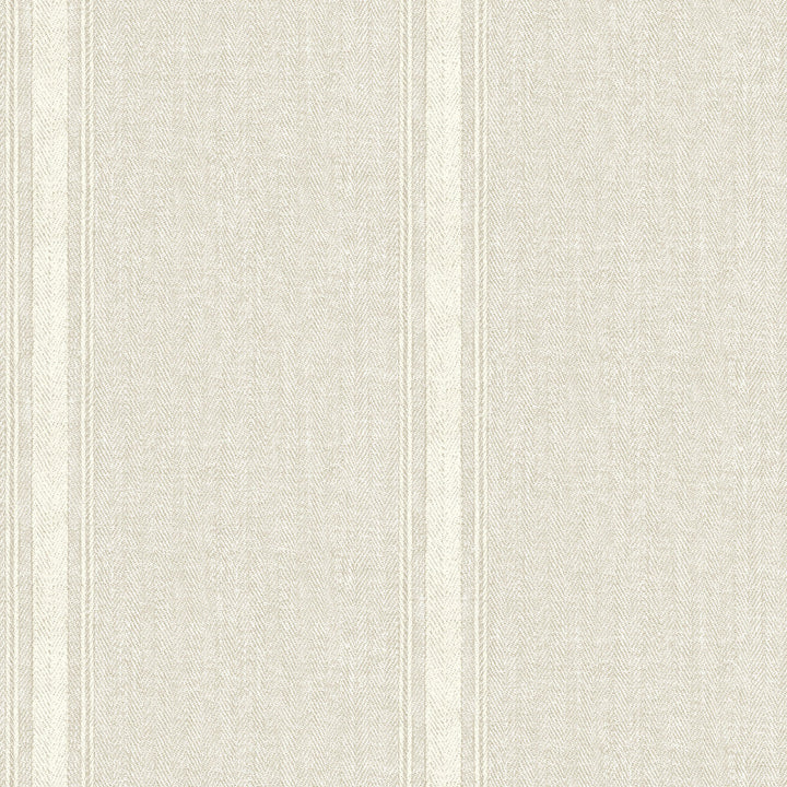 Linette Beige Fabric Stripe Wallpaper by Chesapeake Designer Delphine Covers about 56.4 square feet 20.5-in by 33-ft long roll Prepasted 20.5 - Swanky Fabrics -