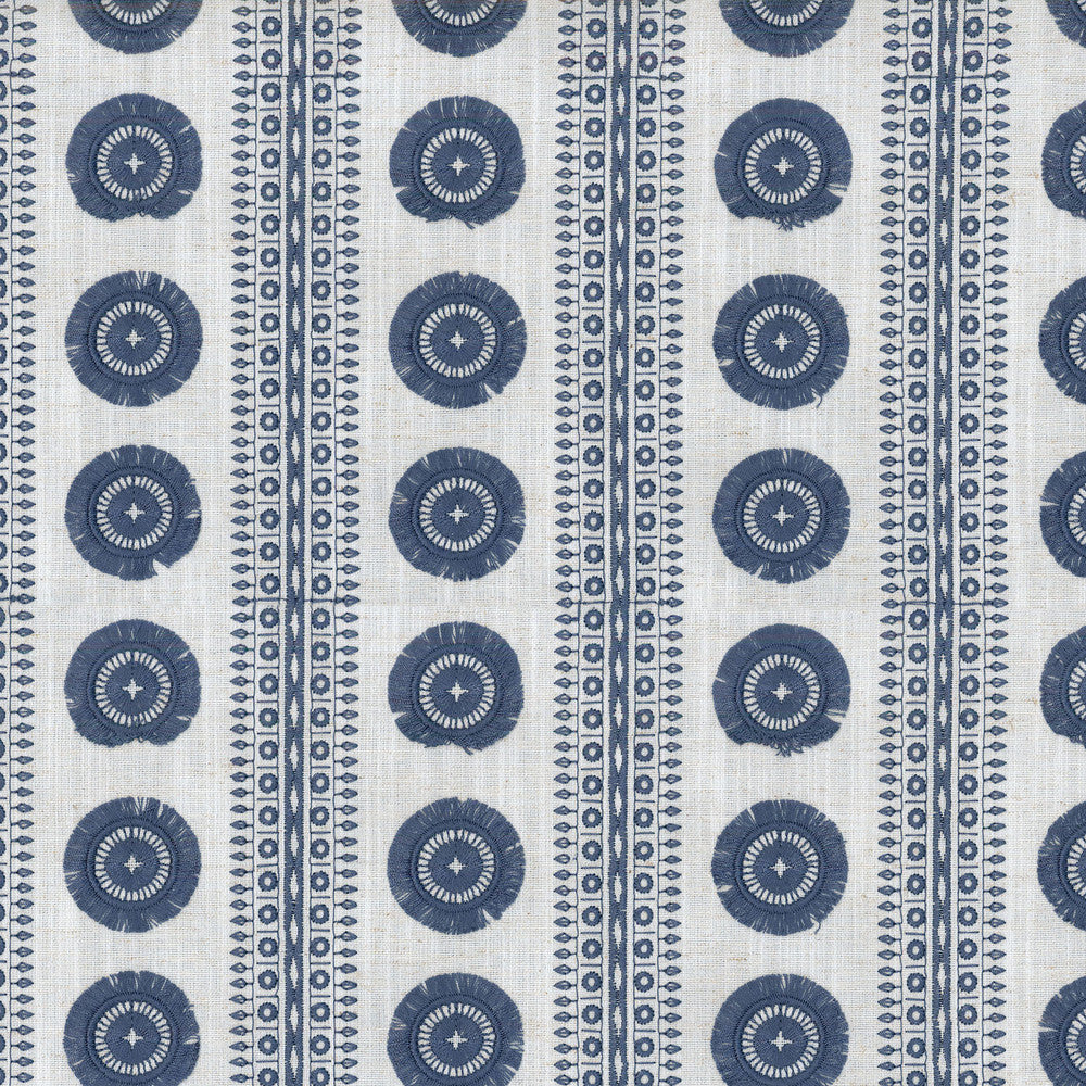 Adornment Emb Midnight 407372 by PKL Studio Designer Fabric - Base:83%Polyester 11%Cotton 6%Linen Embroid:100%Rayon INDIA 9000 Horizontal: 3.8 and Vertical: 3 55 - Swanky Fabrics -