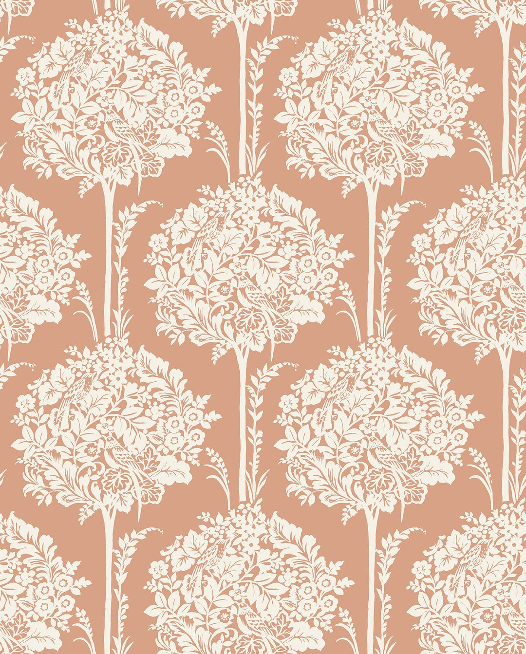 Zaria Apricot Topiary Wallpaper by A-Street Prints Designer