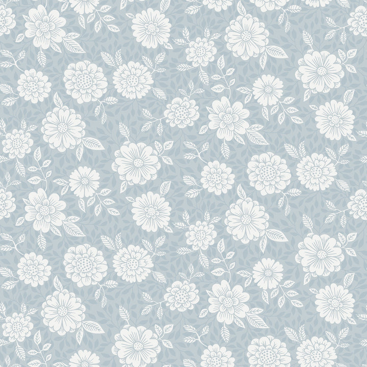 Lizette Light Blue Charming Floral Wallpaper by A-Street Prints Designer