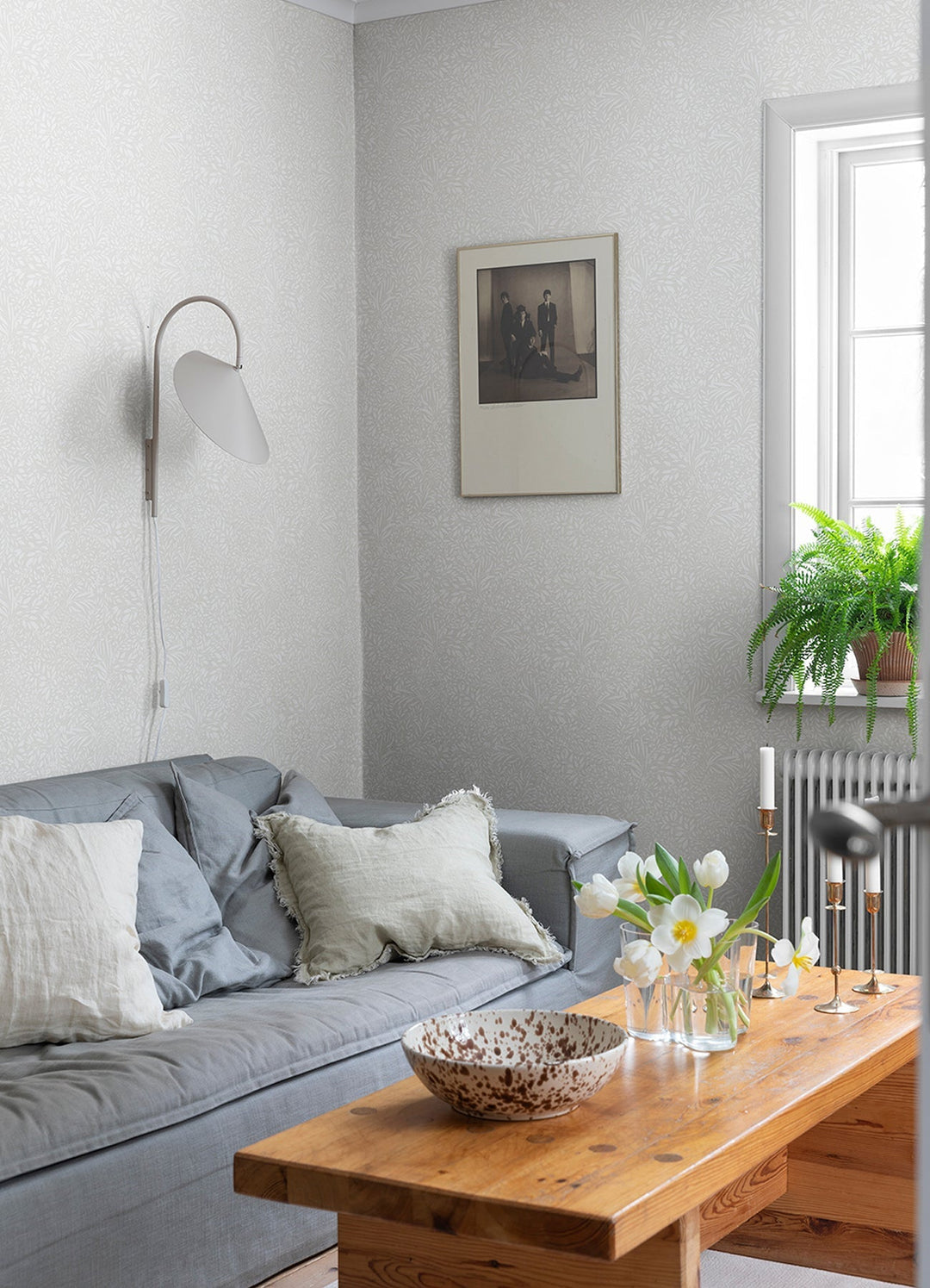 Kristina Off White Botanical Wallpaper by A-Street Prints Designer