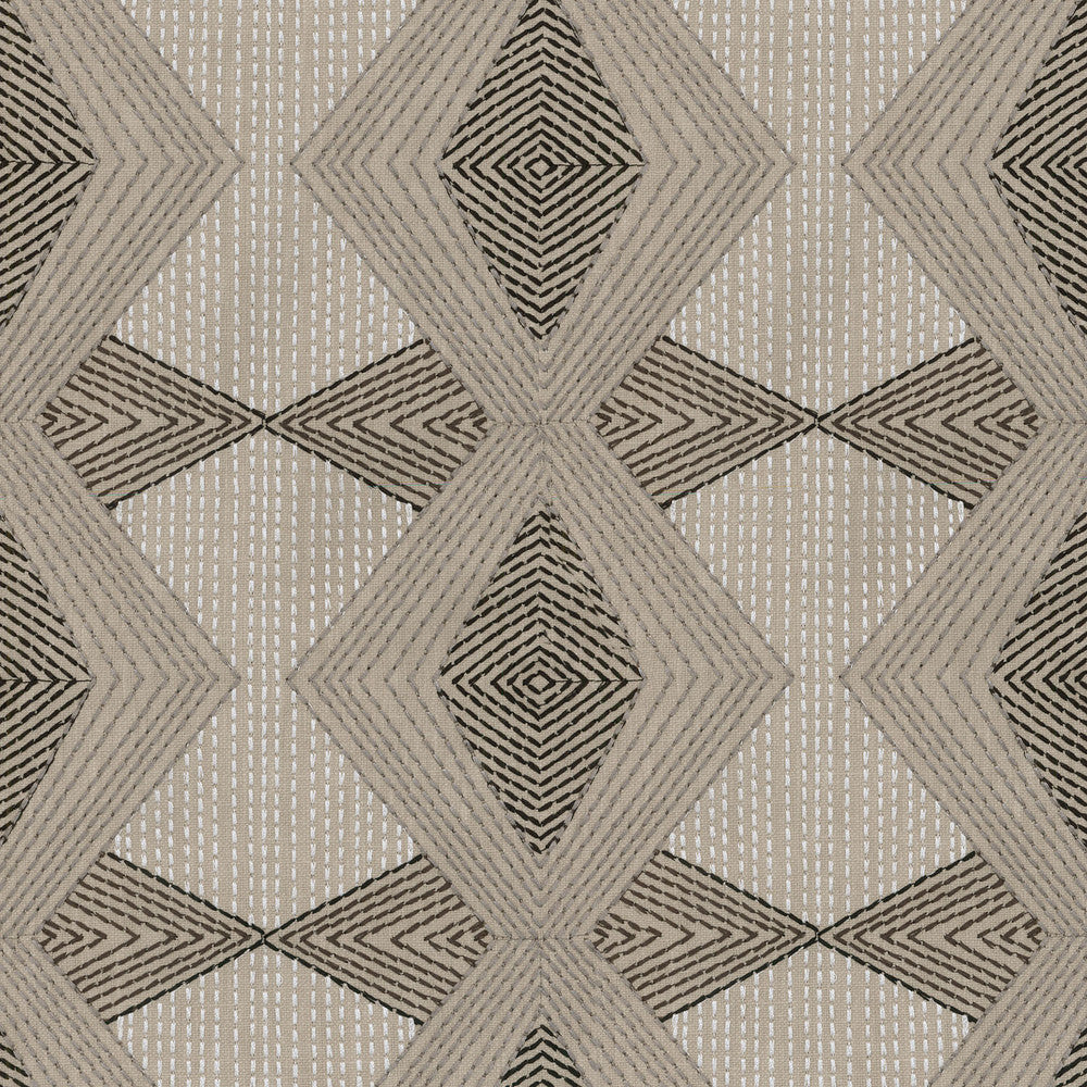 Diamond Dash Emb Dune 408381 by PKL Studio Designer Fabric CULTURAL EXCHANGE I 50% Polyester 50% Cotton Embroid:100% Polyester INDIA Wyzenbeek 51,000 Horizontal: 6.25" and Vertical: 6.00" 55" - Swanky Fabrics -